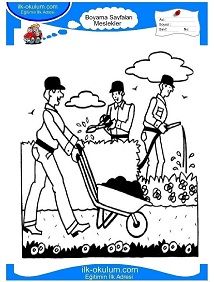 Çocuklar İçin Bahçıvan Boyama Sayfaları 